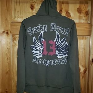 - NWT Lucky Brand zip up Hoodie Jacket Wings Men's S